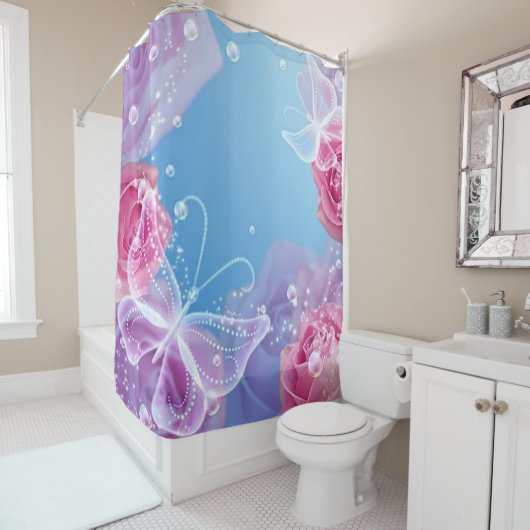 蝶バラ シャワーカーテン (インサイチュ)