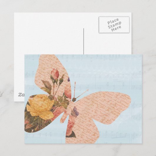 蝶バラ ポストカード (正面/裏面)