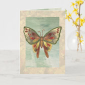 蝶バースデー・カード カード (黄色い花)