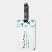 蝶パターカスタムンの色グラフィック荷物 ラゲッジタグ (裏面縦)