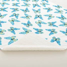 蝶パターカスタムン色グラフィック シェルパブランケット