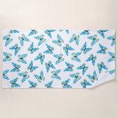 蝶パターカスタムン色グラフィック ビーチタオル (正面)