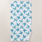 蝶パターカスタムン色グラフィック ビーチタオル (正面)