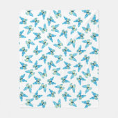 蝶パターカスタムン色グラフィック フリースブランケット (正面)