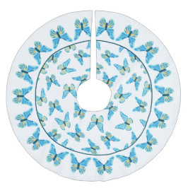 蝶パターカスタムン色グラフィック ブラッシュドポリエステルツリースカート