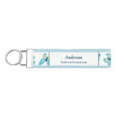 蝶パターカスタムン色グラフィック リストバンドキーホルダー (鍵左)