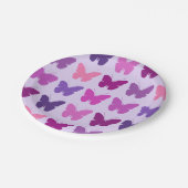 蝶パターンは紫色の藤色の薄紫を飾ります ペーパープレート (アングル)