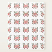 蝶パターンシンプルピンクモノグラム プランナー手帳 (裏面)