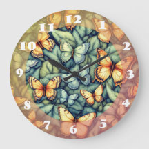 蝶パターンブルーグリーンイエローシェード