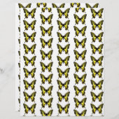 蝶パターン折り紙紙 (正面/裏面)