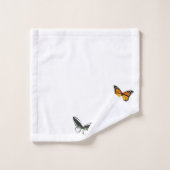 蝶パターン浴室タオルセット バスタオルセット (ウォッシュタオル)