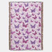 蝶パターン2 スローブランケット (正面縦)