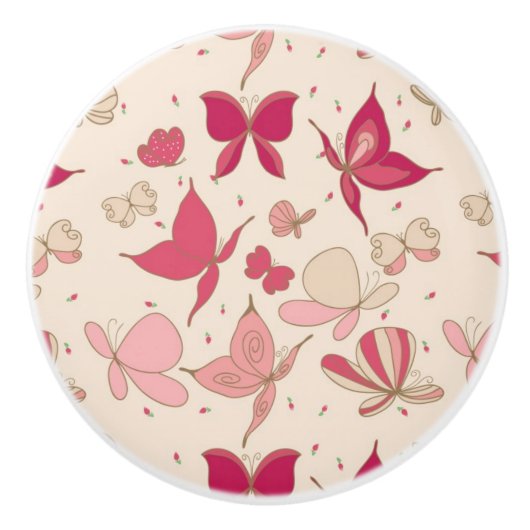 蝶パターン2 セラミックノブ (正面)