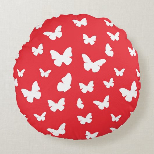 蝶パターン2 ラウンドクッション (正面)