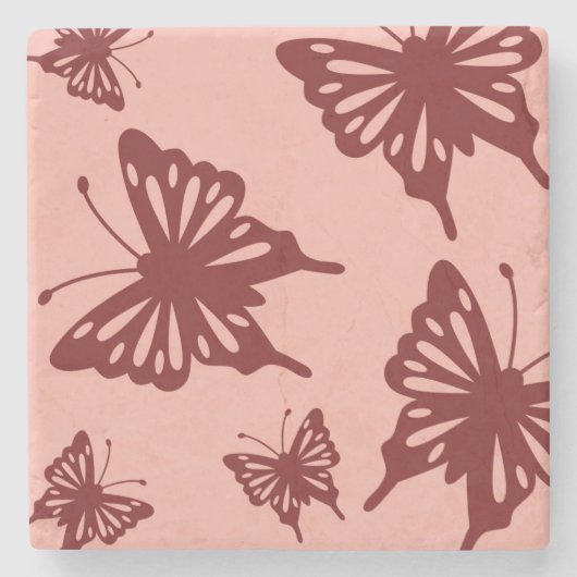 蝶パターン3 ストーンコースター (正面)