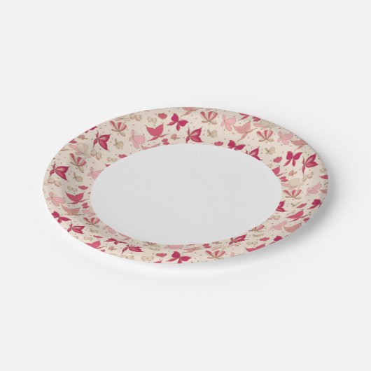 蝶パターン3 ペーパープレート (アングル)