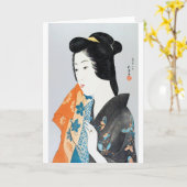 蝶パターン(の模様が)ある着五葉橋口 カード (黄色い花)