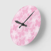 蝶パターン ラウンド壁時計 (傾斜)