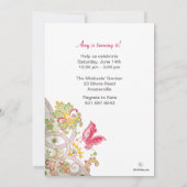 蝶パッチの誕生日の招待状 招待状 (裏面)