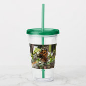 蝶パーソナライズされた々 アクリルタンブラー (正面)