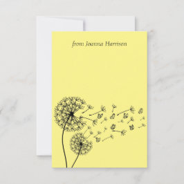 蝶パーソナライズされたとタンポポ時計 サンキューカード