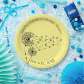 蝶パーソナライズされたとタンポポ時計 ペーパープレート (パーティー)