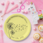 蝶パーソナライズされたとタンポポ時計 ペーパープレート (パーティー)