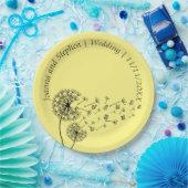 蝶パーソナライズされたとタンポポ時計 ペーパープレート (パーティー)