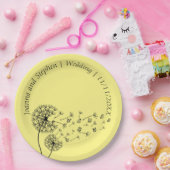 蝶パーソナライズされたとタンポポ時計 ペーパープレート (パーティー)
