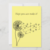 蝶パーソナライズされたとタンポポ時計 招待状 (裏面)