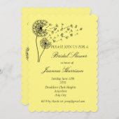 蝶パーソナライズされたとタンポポ時計 招待状 (正面/裏面)