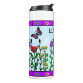 蝶パーソナライズされたと花のアーかわいらしト タンブラー (回転左)