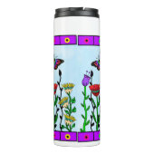 蝶パーソナライズされたと花のアーかわいらしト タンブラー (裏面)