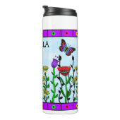 蝶パーソナライズされたと花のアーかわいらしト タンブラー (回転右)