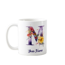 蝶パーソナライズされたと花の文字"M"