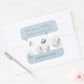 蝶パーソナライズされたの結婚式用シール スクエアシール (封筒)