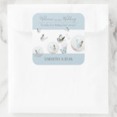 蝶パーソナライズされたの結婚式用シール スクエアシール (バッグ)