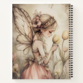 蝶パーソナライズされたの羽をお洒落持つ妖精 ノートブック (裏面)