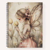 蝶パーソナライズされたの羽をお洒落持つ妖精 ノートブック (正面)