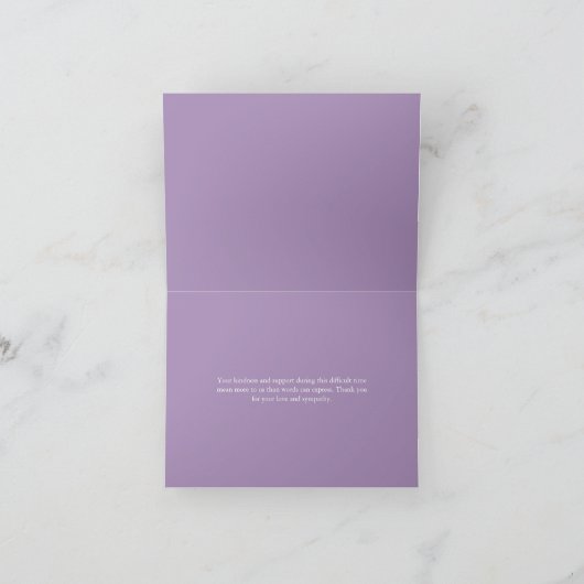 蝶パーソナライズされたの葬儀サンキューカード サンキューカード (内部)
