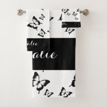 蝶パーソナライズされたタオルセット