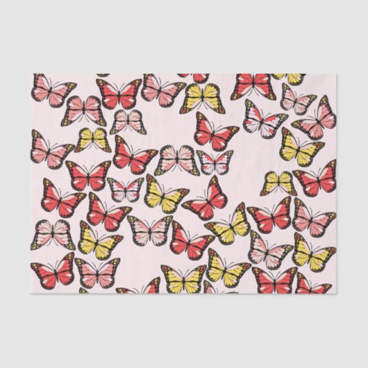 蝶パーソナライズされたティッシュペーパー 薄葉紙 (正面)