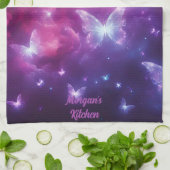 蝶パーソナライズされたファンタジーアート キッチンタオル (折り畳み)