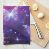 蝶パーソナライズされたファンタジーアート キッチンタオル (四つ折り)