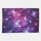 蝶パーソナライズされたファンタジーアート キッチンタオル (横)