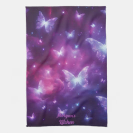 蝶パーソナライズされたファンタジーアート キッチンタオル