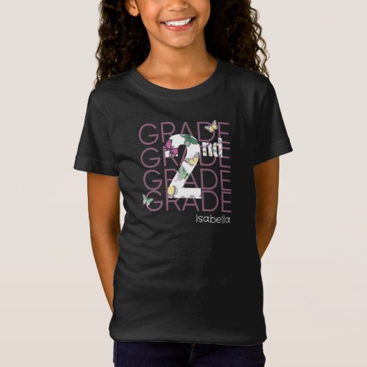 蝶パーソナライズされた二等級 Tシャツ (正面)
