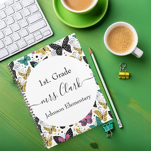 蝶パーソナライズされた先生 プランナー手帳