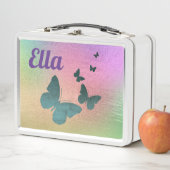 蝶パーソナライズされた弁当箱 メタルランチボックス (インサイチュ)