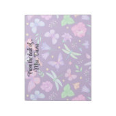 蝶パーソナライズされた花エレガント咲き ノートパッド (回転)